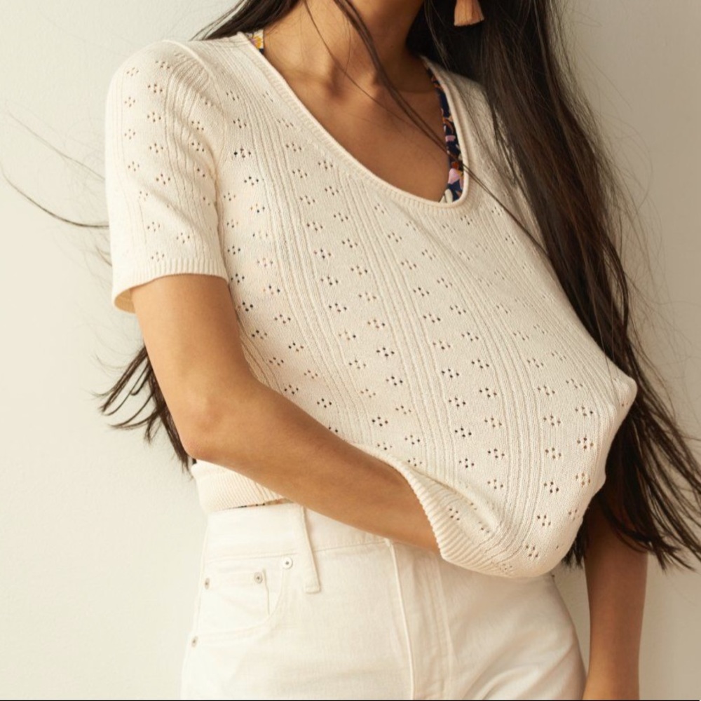 NWT Madewell Pointelle Sweater Tee